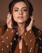 Glam Riddhi Dogra in a Chocolate Colored Top Photos 02