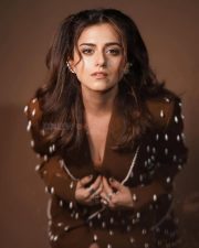 Glam Riddhi Dogra in a Chocolate Colored Top Photos 03
