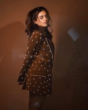 Glam Riddhi Dogra in a Chocolate Colored Top Photos 04