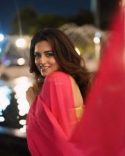 Glam Ridhi Dogra in a Vibrant Pink Saree with a Shimmering Golden Beige Corset Blouse Photos 07