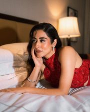 Glamorous Actress Jonita Gandhi in a Red lace halter crop top and satin skirt Photos 06 Glamorous Actress Jonita Gandhi in a Red lace halter crop top and satin skirt Photos 06