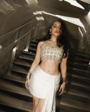 Glamorous Edin Rose in a Designer Printed Blouse with a White Mini Skirt Photos 01