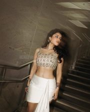 Glamorous Edin Rose in a Designer Printed Blouse with a White Mini Skirt Photos 04