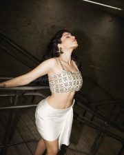 Glamorous Edin Rose in a Designer Printed Blouse with a White Mini Skirt Photos 06