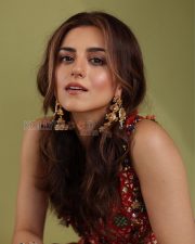 Vibrant Actress Riddhi Dogra in a Red Embroidered Sharara Set Photos 03