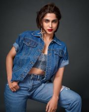 Beauty Queen Sharwari Wagh in a Denim Crop Top Jacket with a High Waisted Jeans Pictures 03