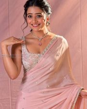 Charming Actress Vaishnavi Chaitnya in a Blush Pink Chiffon Saree Silver Embroidered Blouse Photos 04 Charming Actress Vaishnavi Chaitnya in a Blush Pink Chiffon Saree Silver Embroidered Blouse Photos 04