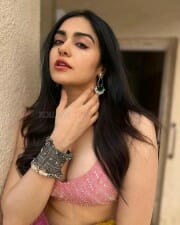 Hot Adah Sharma Pink Cleavage Busting Pictures 01