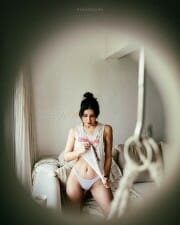 Hot Amy Aela in a White Underwear Photos 03