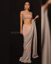 Hot and Beautiful Tejasswi Prakash in a Beige Lehenga Choli Photos 01