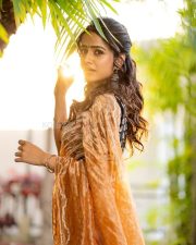 Love Me Actress Vaishnavi Chaitanya in an Orange Saree Pictures 01