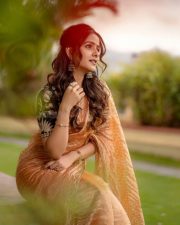 Love Me Actress Vaishnavi Chaitanya in an Orange Saree Pictures 03