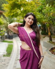 Luminous Actress Vedvika Soni in a Purple Saree Photos 08