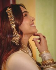Majestic Actress Sharvari Wagh in a Ivory And Gold Embroidered Lehenga Photos 04