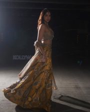 Resplendent Actress Sharvari Wagh in a Yellow Silver embroidered Lehenga Photos 04