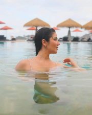 Sensuous Amy Aela in a Light Floral Bikini Top with Thin Straps Photos 02