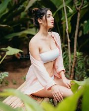 Sexy Model and Dancer Amy Aela in a Skimpy White Bikini with an Open Shirt Photos 02