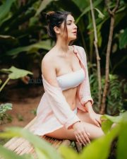 Sexy Model and Dancer Amy Aela in a Skimpy White Bikini with an Open Shirt Photos 02