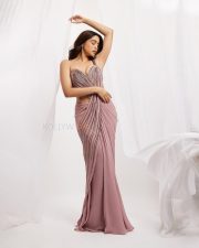 Stunning Sharvari Wagh in a Strapless Heart Shaped Bodice with a Loose Skirt Photos 03