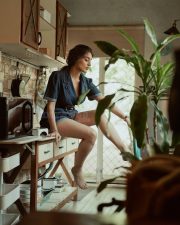 Hot and Sexy Yukti Thareja in a Denim Jumpsuit Pictures 04