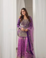 Beautiful Ayesha Khan in an Ethnic Embroidered Purple Salwar Photos 01 Beautiful Ayesha Khan in an Ethnic Embroidered Purple Salwar Photos 01