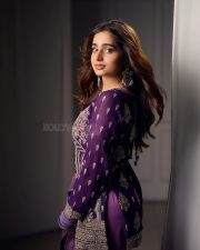Beautiful Ayesha Khan in an Ethnic Embroidered Purple Salwar Photos 02