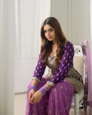 Beautiful Ayesha Khan in an Ethnic Embroidered Purple Salwar Photos 03