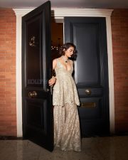 Beautiful Surveen Chawla in a Beige Champagne Embroidered Co Ord Set Pictures 04 Beautiful Surveen Chawla in a Beige Champagne Embroidered Co Ord Set Pictures 04