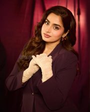 Dhurandhar Dancer Ayesha Khan in a Deep Burgundy Tailored Blazer with a Matching Trousers Photos 01