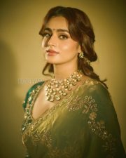 Graceful Actress Ayesha Khan in a Green Embroidered Saree Photos 04 Graceful Actress Ayesha Khan in a Green Embroidered Saree Photos 04