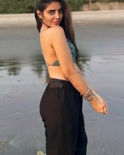 Manoharam Actress Kushita Kallapu in a Printed Bralette Bikini and Black Pant Photos 01