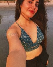 Manoharam Actress Kushita Kallapu in a Printed Bralette Bikini and Black Pant Photos 05