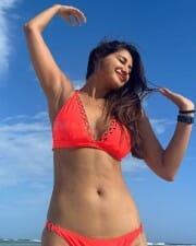 Stunning Nikita Dutta in an Orange Bikini Photos 01