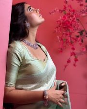 Telugu Actress Kushitha Kallapu in a Silk Saree Photos 05 Telugu Actress Kushitha Kallapu in a Silk Saree Photos 05