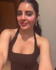 Tollywood Actress Kushitha Kallapu in a Sleeveless Black Halter Neck Top Selfie Photos 02