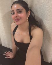 Tollywood Actress Kushitha Kallapu in a Sleeveless Black Halter Neck Top Selfie Photos 03