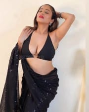 Bold Kate Sharma in a Sexy Hot Black Saree Photos 03