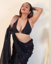 Bold Kate Sharma in a Sexy Hot Black Saree Photos 05