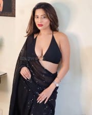 Bold Kate Sharma in a Sexy Hot Black Saree Photos 09