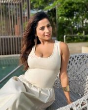 Bold and Sexy Kate Sharma in a Sleeveless Ribbed Tank Top with a Marching Skirt Pictures 04