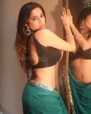 Erotic Kate Sharma Navel in a Teal Green Saree with a Black Shimmery Blouse Pictures 09