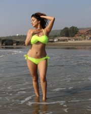 Irresistible Actress Kate Sharma in a Neon Yellow Green Bikini Photos 02