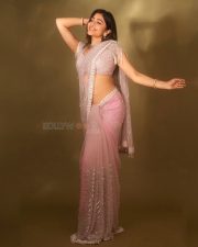 Kumaara Sambavam Actress Payal Radhakrishna in a Sheer Pink Saree with a Sleeveless Embroidered Blouse Photos 08 Kumaara Sambavam Actress Payal Radhakrishna in a Sheer Pink Saree with a Sleeveless Embroidered Blouse Photos 08