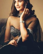 Losliya Mariyanesan in a Gorgeous Black Dress Photoshoot Pictures 03