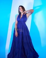 Maanvi Gagroo in a Blue Maxi Dress Photos 01