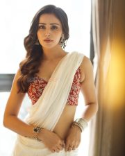Seductive Anaira Gupta in a Sheer White Saree with a Red Sleeveless Floral Printed Blouse Pictures 08 Seductive Anaira Gupta in a Sheer White Saree with a Red Sleeveless Floral Printed Blouse Pictures 08