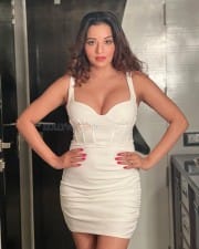 Sexy Actress Monalisa Showing Cleavage in a White Bold Dress Photos 02