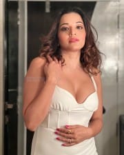 Sexy Actress Monalisa Showing Cleavage in a White Bold Dress Photos 04