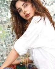 Stunning Shehnaaz Gill in a White Shirt and Multicolor Pants Photoshoot Pictures 01