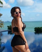 Tempting Kate Sharma in a Black Lace Bralette with a Matching Black Lace Shorts Photos 03